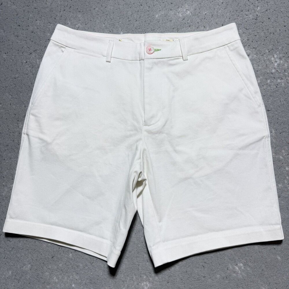Lilly Pulitzer Volk Shorts Men’s 30 White Resort Chino 9" Stretch Summer